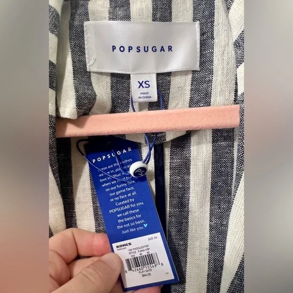 POPSUGAR NWT Striped Linen Blend Blazer - XS - Picture 9 of 10